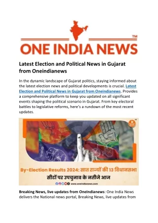 Latest Election and Political News in Gujarat from Oneindianews