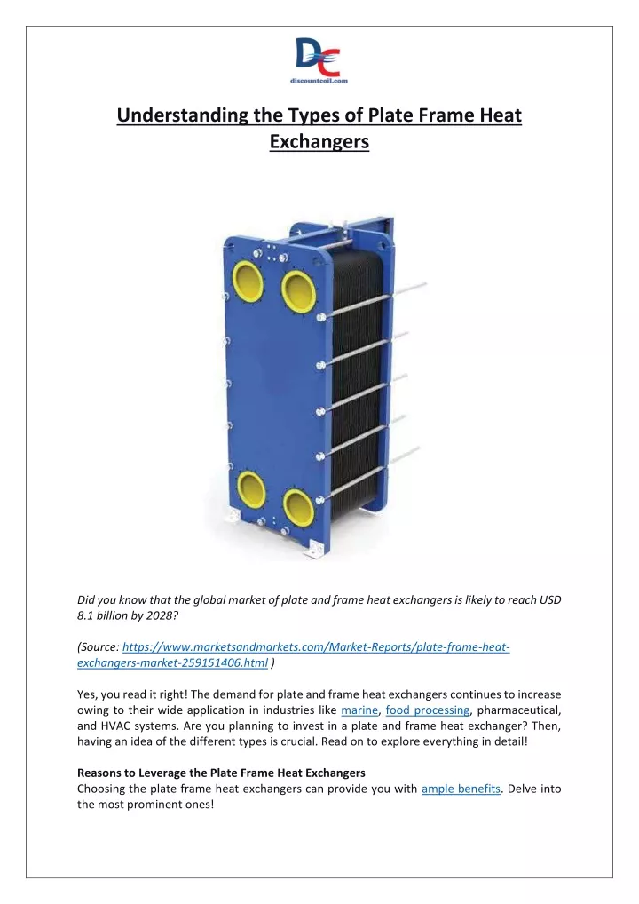 understanding the types of plate frame heat