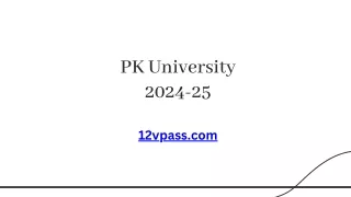 pk university 2024 25
