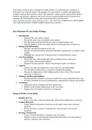 Case study writing