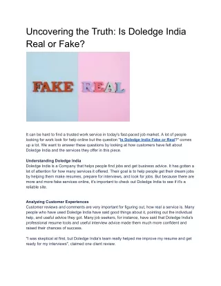 uncovering the truth is doledge india real or fake