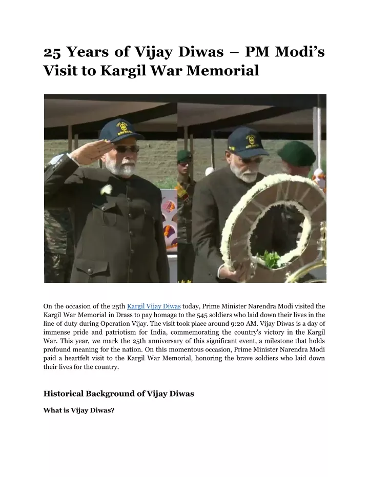 25 years of vijay diwas pm modi s visit to kargil