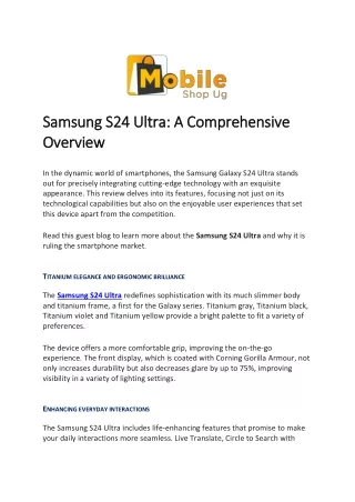 samsung s24 ultra a comprehensive samsung