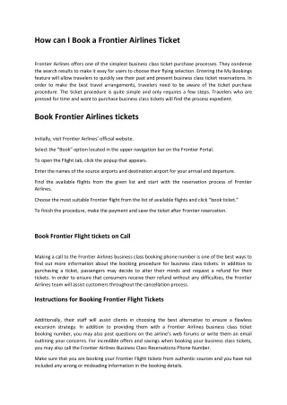 How can i Book a Frontier Airlines Ticket