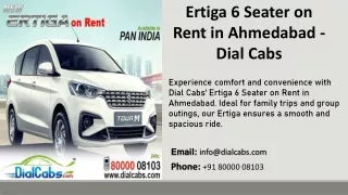 Ertiga 6 Seater on Rent in Ahmedabad -  Dial Cabs