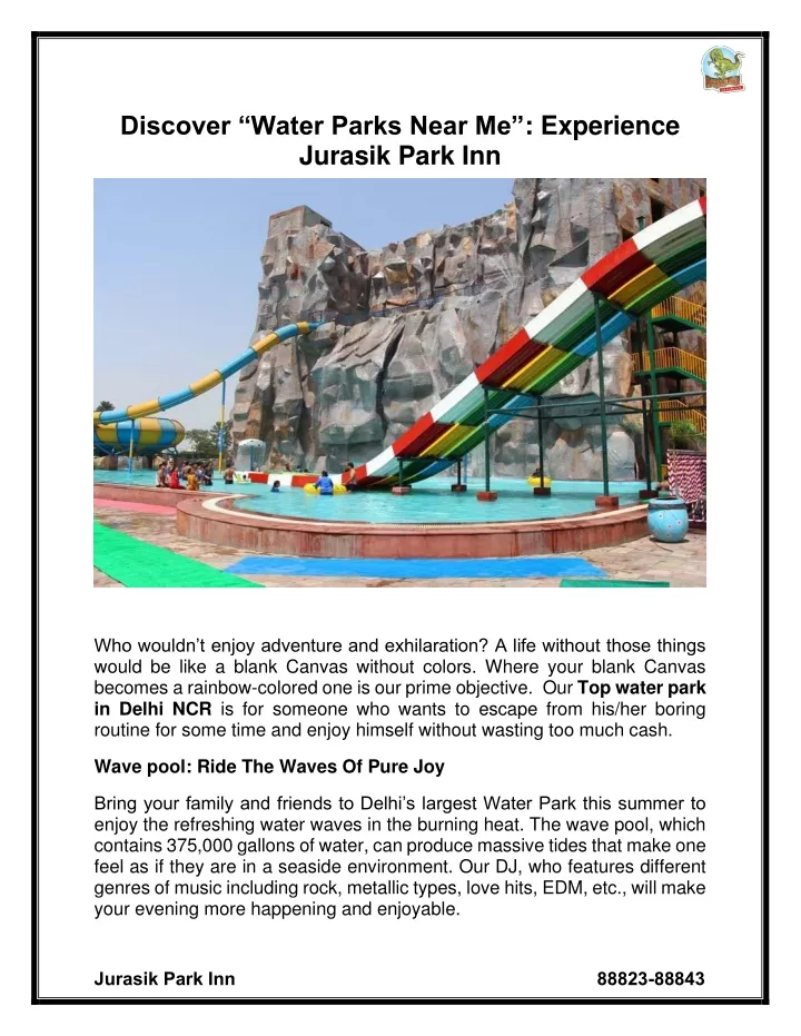 discover water parks near me experience jurasik