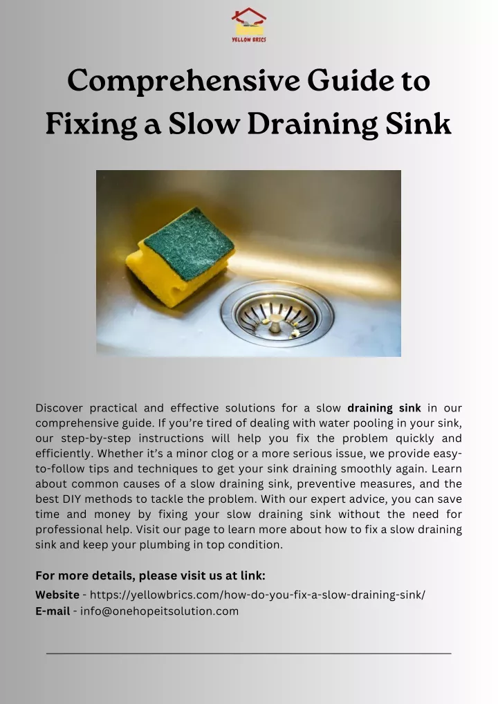 PPT - Comprehensive Guide to Fixing a Slow Draining Sink PowerPoint ...