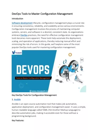 devops tools to master configuration management
