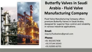 Butterfly Valves in Saudi Arabia  - Fluid Valve Manufacturing Company