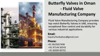 Butterfly Valves in Oman - Fluid Valve Manufacturing Company