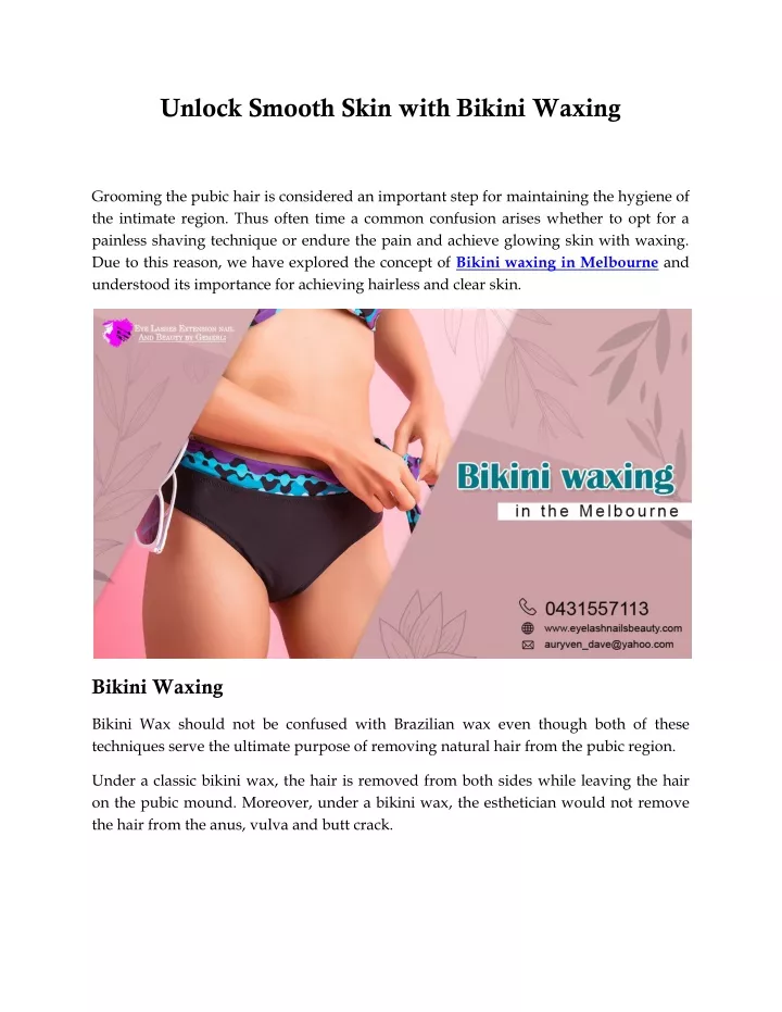 unlock smooth skin with bikini waxing