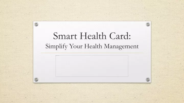 smart health card simplify your health management