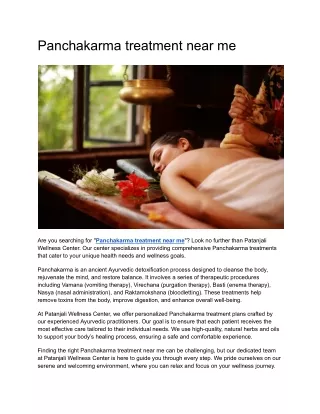 Panchakarma treatment near me