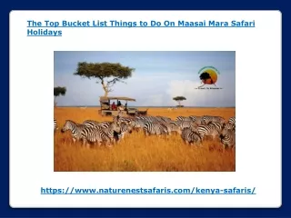 Top Bucket List Things to Do On Maasai Mara Safari Holidays