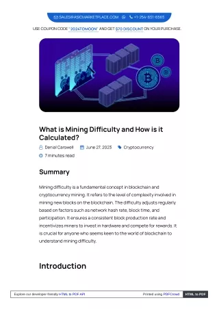 What is Mining Difficulty and How is it Calculated