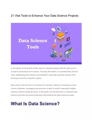 21 Vital Tools to Enhance Your Data Science Projects