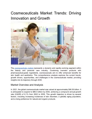 Cosmeceuticals Market Trends: Driving Innovation and Growth