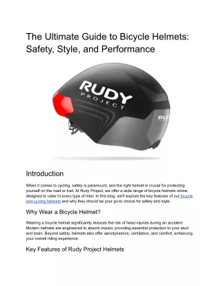 Bicycle Helmets and Cycling Helmets: Buy Online at Rudy Project