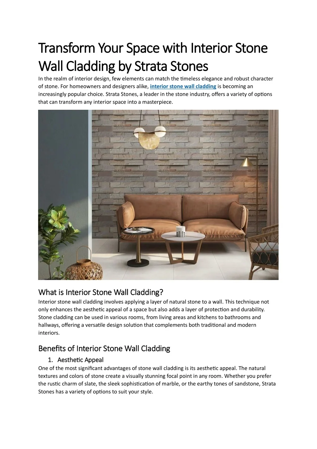 PPT - Transform Your Space with Interior Stone Wall Cladding by Strata ...