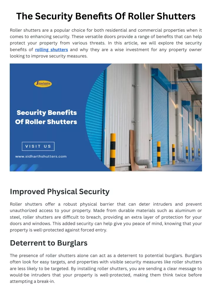 the security benefits of roller shutters