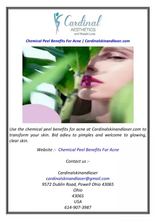 Chemical Peel Benefits For Acne  Cardinalskinandlaser.com