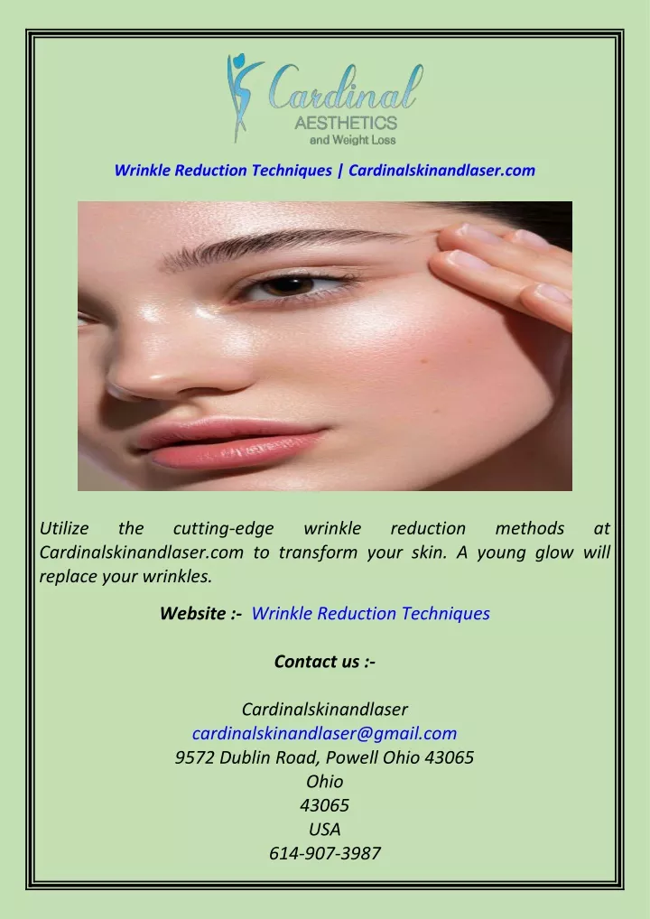 wrinkle reduction techniques cardinalskinandlaser