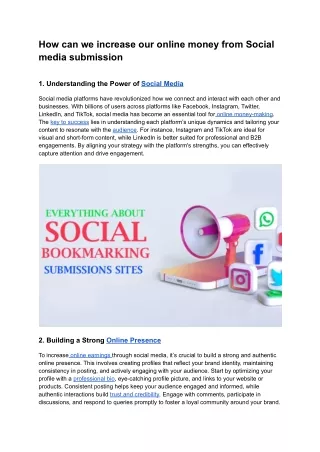 how can we increase our online money from social