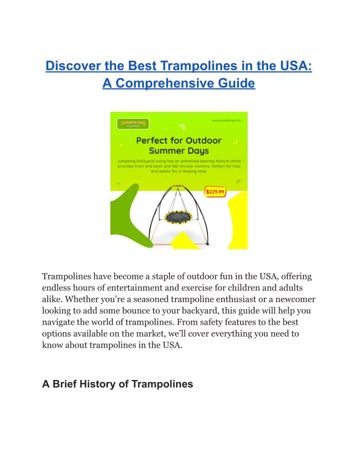 discover the best trampolines