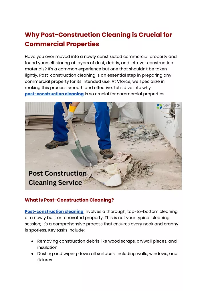 why post construction cleaning is crucial