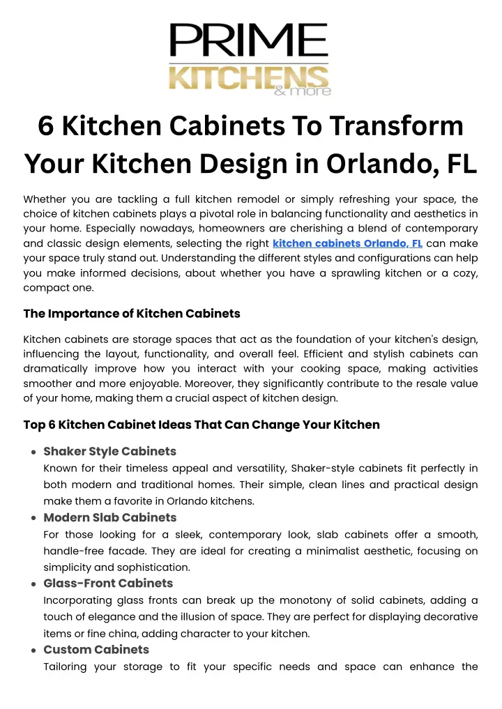 6 kitchen cabinets to transform your kitchen