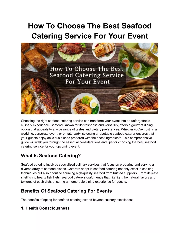 how to choose the best seafood catering service