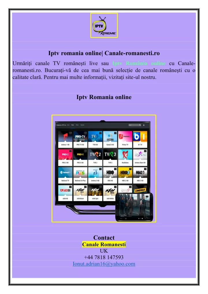 iptv romania online canale romanesti ro