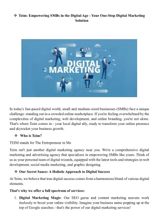 Empowering SMBs in the Digital Age