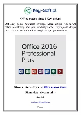 office macos klucz key soft pl