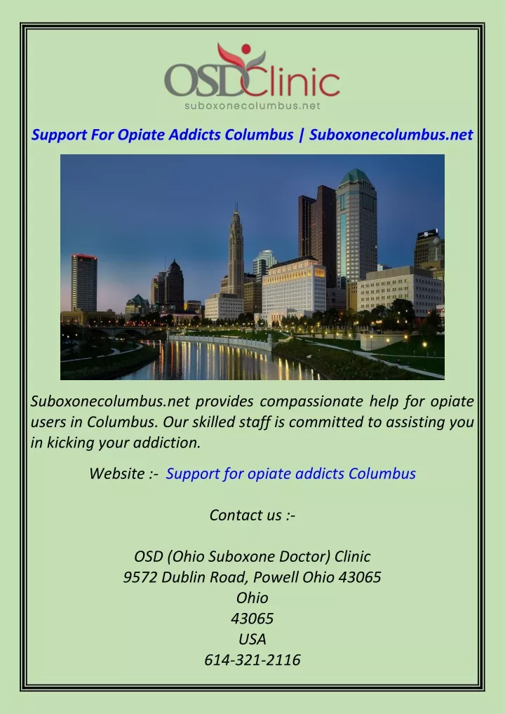 support for opiate addicts columbus