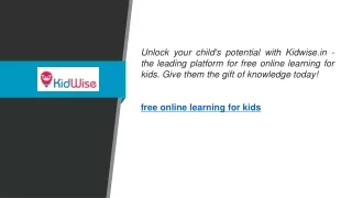 Free Online Learning For Kids | Kidwise.in