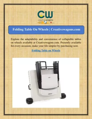 Folding Table On Wheels  Creativewagons.com