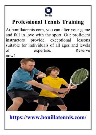 Professional Tennis Training