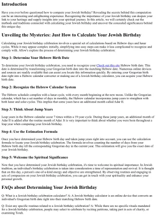 Unveiling the Mysteries: How to Compute Your Jewish Birthday Celebration