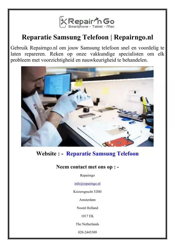 reparatie samsung telefoon repairngo nl