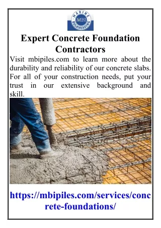 Expert Concrete Foundation Contractors