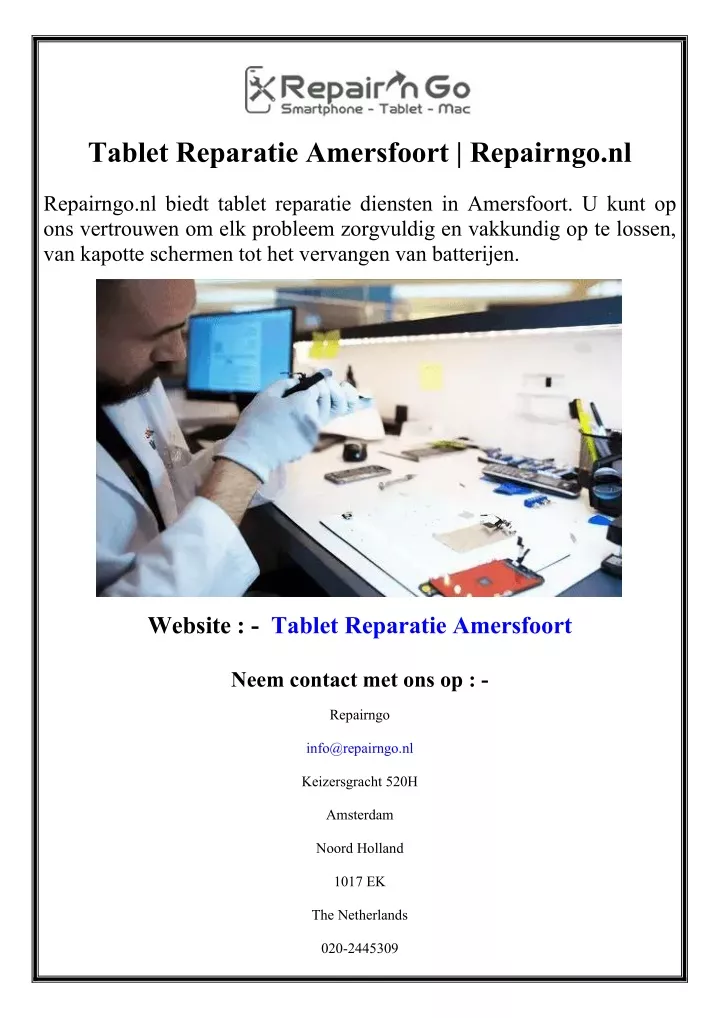 tablet reparatie amersfoort repairngo nl