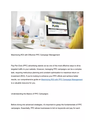 maximizing roi with effective ppc campaign