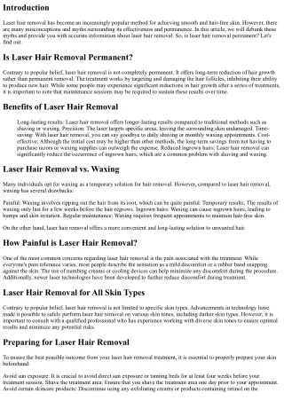 Is Laser Hair Elimination Long lasting? Debunking the Myths.
