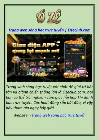 trang web s ng b c tr c tuy n ozeclub com
