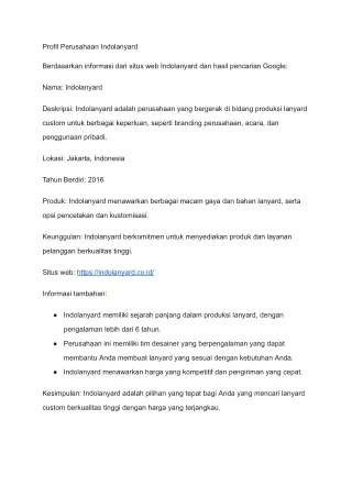 profil perusahaan indolanyard