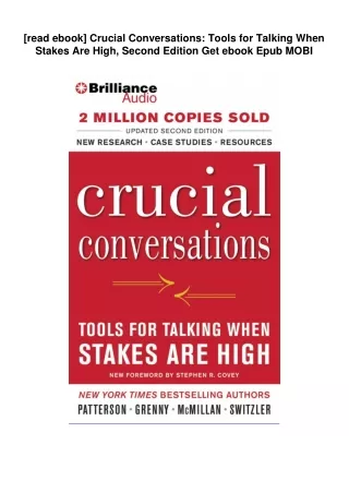 ((DOWNLOAD)) EPUB  Crucial Conversations Tools for Talking When Stakes Are