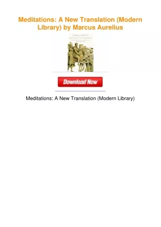 Meditations: A New Translation (Modern Library) by Marcus Aurelius