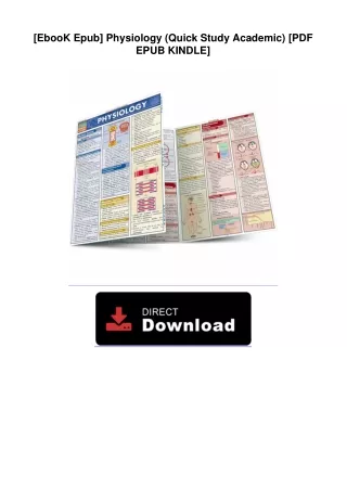 [EbooK Epub] Physiology (Quick Study Academic) [PDF EPUB KINDLE]