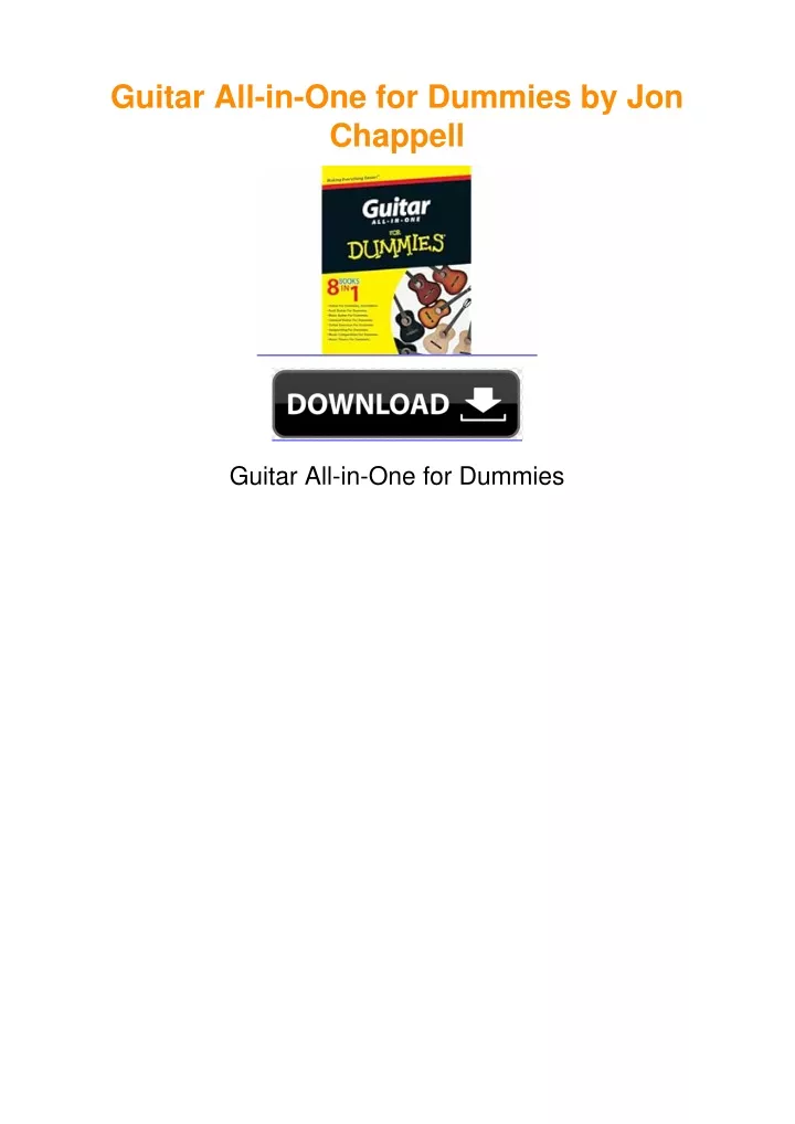 PPT - Guitar All-in-One for Dummies by Jon Chappell PowerPoint ...